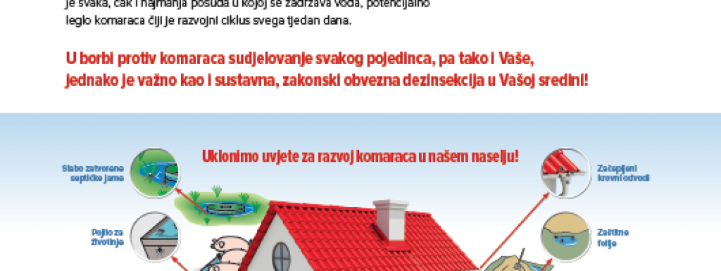 Služba za epidemiologiju i javno zdravstvo : Letak za sprječavanje razvoja komaraca